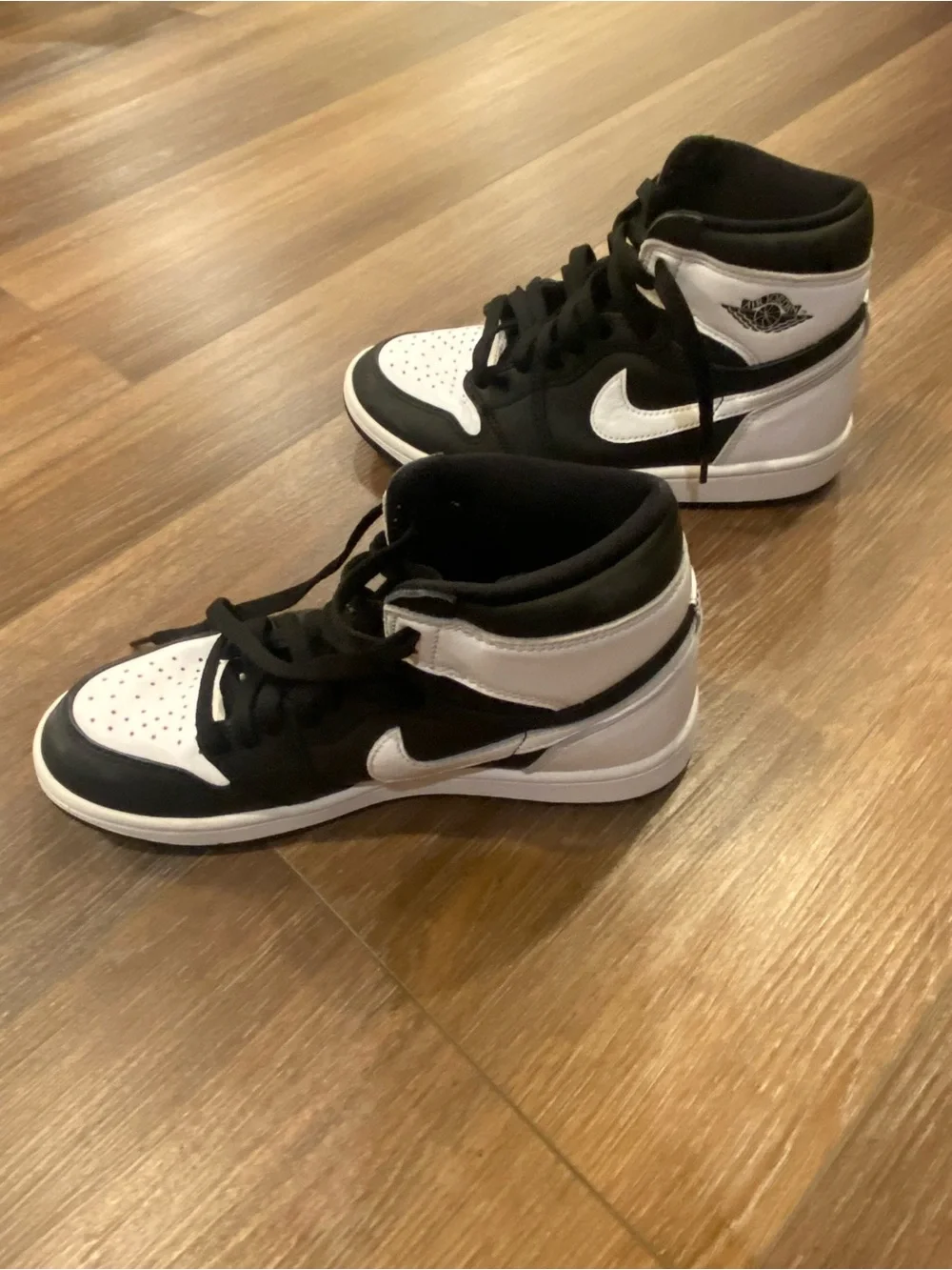 Nike Air Jordan 1 Retro High OG Black White Sneakers Unisex Size 6.5